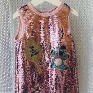 DOLCE & GABBANA GIRLS GOLD SEQUIN DRESS w Appliqué $1650